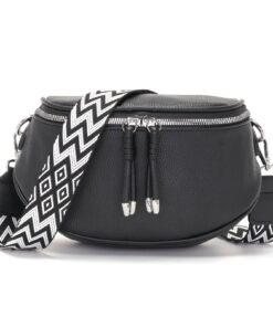 Sac JSDOST Banane pour Femme Enfant Tote Bandoulière Sacoche Cadeau Fille Mode Femelle - Noir - 30x15x20cm - Banane