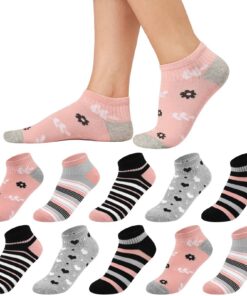 Chaussettes Cheville Blu NinfeePour Femmes 39-42/35-38, Coton RayuresPoints Motif, Chaussettes Courtespour Filles