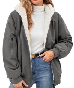 Vancavoo Veste Polaire Femme Épais Doudoune Courte Hiver