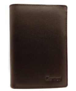 Charmoni Grand Portefeuille Homme Protection Anti RFID Cuir Vachette Marron
