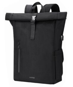 HOMIEE Sac à Dos Roll-Top Expandable pour Hommes et Femmes, Sac à Dos PC Portable 17.3" 24-30L Extensible – Sac de Voyag
