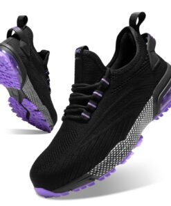 SPIEZ Chaussures de Sécurité Anti-Dérapantes pour Femmes EU 35-41 Rose/Violet - Chaussures de Travail Respirantes et Con
