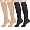 Chaussettes de Compression ACWOO 15-20 mmHg pour Femmes et Hommes, Entorse de la Cheville, 2 Paires
