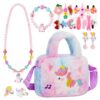 VGMANNTA Licorne fille Sac a Main Bijoux Enfants Fille Cadeau Anniversaire Bijoux Cadeau Violet