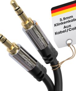 Cable Direct – Câble Jack 3,5mm – 5m – Connecteurs métalliques – Disponible en 0,3-10m – Noir Cable Direct – Câble aud
