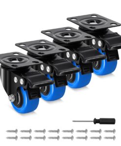 Humagineer Roulettes 50mm Charge Lourde Polyuréthane 360° Industriel Exterieur Frein Double Blocage 270kg