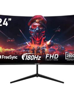 Écran PC Gawfolk 24 Pouces Gaming 180hz Noir|FHD 1080p|1ms|Freesync|100% sRGB|Angle Vue 178 °|HDMI DisplayPort|VESA75*75