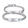 Flongo Aciers Inoxydables Je T'Aime Chaînes Feminines & Masculines Cadeaux Saint Valentin Or Rose & Noir Couples