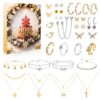 Calendrier de l'Avent Beipegin Bijoux Ensemble Femme Advent Calendar 2025 Collier Bracelet Boucles d'oreilles Fille