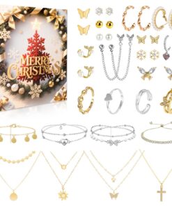 Calendrier de l'Avent Beipegin Bijoux Ensemble Femme Advent Calendar 2025 Collier Bracelet Boucles d'oreilles Fille