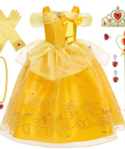 AYIMEIS Déguisement Princesse Belle Accessoires Robinson Fête Anniversaire Halloween Noël Carnaval