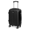 Todeco Valise Cabine 55cm Rigide ABS Légère avec 4 Roues Doubles, Valise à Main Voyage 55x35x22cm Noir