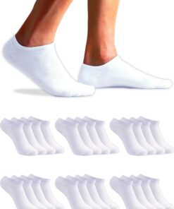 Topline - 12 Paires Chaussettes Basses Homme et Femme - Coton Respirant - Sécheresse Buccale - Souffrances des Jambes