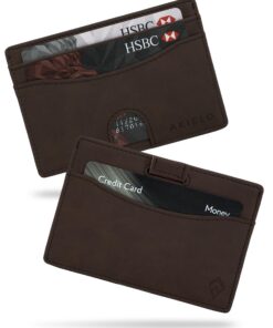AKIELO Portefeuille Homme RFID Protection – Porte Cartes Compact et Fin – Idéal pour Voyage et Mode Minimaliste – Coffre