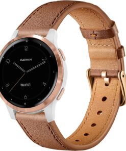 bracelet en cuir véritable garmin vivoactive 4s/3s - 18mm