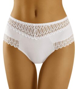 Wolbar Slip Dentelle Ajourée Taille Haute pour Femme - Soutien Ventral Élevé - Modèle WB416