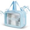Trousse de toilette transparente AIQInu femme homme, grande séparation sèche et humide, imperméable pour voyage, standar