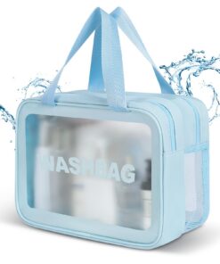 Trousse de toilette transparente AIQInu femme homme, grande séparation sèche et humide, imperméable pour voyage, standar