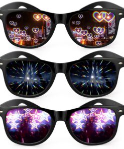 Hifot Lunettes de Diffraction pour Femmes Hommes Nuit Concert EDM Club Feu D'artifice Rave Party