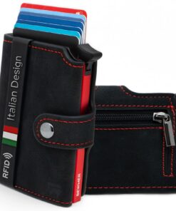 BEWMER v2 Portefeuille Homme&Femme en Similicuir avec Protection RFID Anticlonage | Porte Carte Homme&Femme pour 9 Carte