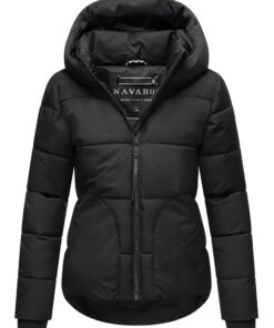 Veste d'hiverchaude et courte matelassée Navahoo femmes matériel recyclé reflective details capuche réglable high neck X