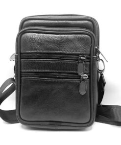 Charmoni Sac Sacoche Homme | Sac À Dos Porté Travers | Pochette À Passant Ceinture | Cuir Vachette | Bandoulière Amovibl