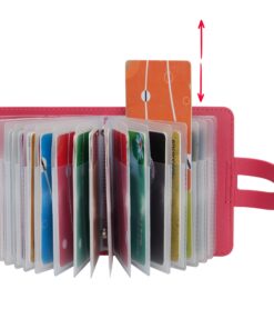 Porte Carte de Crédit avec Blocage RFID pour Homme et Femme, 40 Emplacements PU Cuir (Rouge)