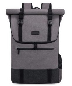 LOVEVOOK Sac à dos à roulettesGris - Grand pour ordinateur portable 17,3" - Étanche - Pour homme et femme - Unisexe - Un