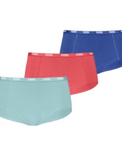 PUMA Mini Short Sous-Vêtement FemmesLot de 3 | Ergonomiques et Compresion | Idéaux pour la Gym | 7 Blanc / Fuchsia / Lil