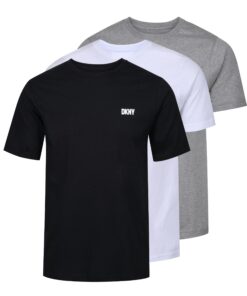DKNY Lot de 3 T-Shirts À Manches Courtes pour Homme | Coton 100% | Mode Masculine