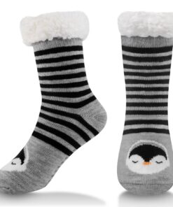 HOTUT HOTUT Chaussettes enfant Antidérapantes en Coton Motif Animaux, Chaussées chaudes et thermiques pour Enfants, 1 Pa
