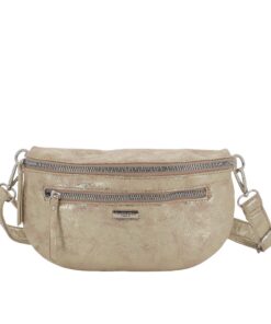 Flora & Co Petit Sac Banane Imitation Cuir Suédine Femme Irrisé Chic Léger Doré - Sac À Bandoulière Porte Épaule