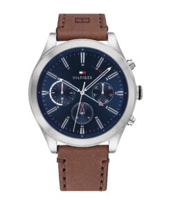 Tommy Hilfiger Analogique Tommy Hilfiger Horloge Quartz Multifonction pour Homme avec Bracelet en Cuir ou Acier Inoxydab