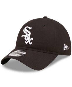 New Era Chicago White Sox MLB 9Twenty Cap, Noir Cap sans Structure pour Hommes - Équipe Officielle, Réglable Baseball Ca