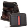 Portefeuille en cuir avec blocage RFID pour homme, Noir, Porte-carte vertical zippé - HORNBULL Steve