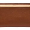 FOSSIL Liza Bi-Fold Wallet pour Femme - Organisation Optime & Espace Abondant - En Simili-Cuir Noir & Rose Gold