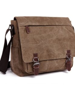 LOSMILE Sac d'épaule Hommes, Toile Cafè, 16 Pouces Messenger Bag pour MessagerSEEKING