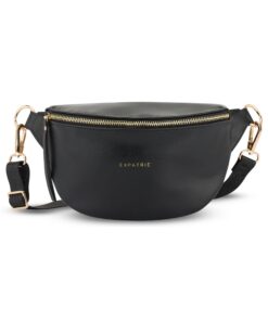 Sac à Hanche Expatrié Alice Small Noir - Sac Banane en Cuir Végétal pour Expatrié - Festivals, Voyages et Vie Quotidienn