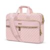 Sacoche Ordinateur MOSISO 15,6 Pouces Femmes Hommes,Voyage Bureau avec 3 Poches Courroie,Matelassé Rose Global Recycled