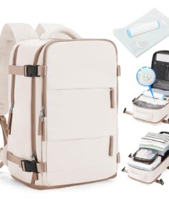SZLX Sac à Dos Voyage Sous Vide avec Pompe - pour Ryanair/Wizz Air Bagage Cabine 40x30x20, Sac à Dos Ordinateur Portable