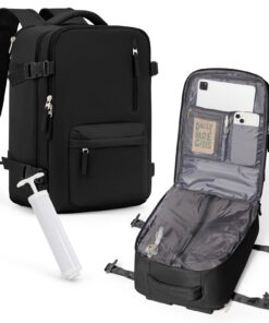 WISEPACK Sac à dos sous-vide voyage cabine avion Ryanair avec pompe bagage cabine 40x20x25 Noir WISEPACK Sac à dos sous-
