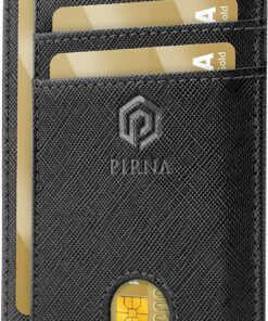 Portefeuille bancaire fin et petit pour hommes et femmes avec pochette d'argent et boîtier cadeau RFID anti-piratage