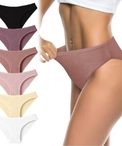 Flintronic Lot de 6 Culottes Femmes Coton Stretch, Confortables et Douces Slips Feminins, Multicolores