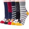 Justay Comf Chaussettes Femmes Mignonnes Hiver en Coton Motif Animaux Chat Chien Kawaii