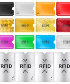 LOT DE JIEYAO 16 PROTECTION CARTE BANCAIRE RFID MULTI-COULEURS POUR HOMME ET FEMME - PROTÈGE CARTE CRÉDIT & PASSPORTS -