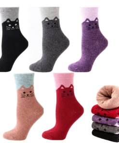 Chaussettes en laine WYMAODAN pour femmes, confortables et élégantes pour les femmes et les filles, idéales pour la mais