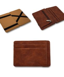 RisePlus Portefeuille Magique pour Homme, Étui à Cartes Slim avec Blocage RFID - Mini Portefeuille Léger et Compact en C