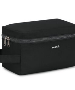 ECOHUB Kit de toilette voyage Homme et Femme Trousse cosmétiques imperméable Noir Global Recycled Standard