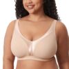 DELIMIRA Femme Soutien-Gorge sans Armature Grande Taille Confortable À Couverture Intégrale