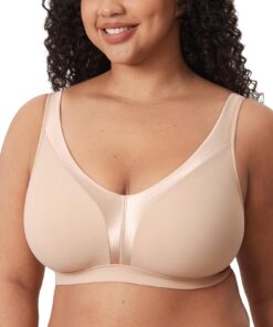 DELIMIRA Femme Soutien-Gorge sans Armature Grande Taille Confortable À Couverture Intégrale